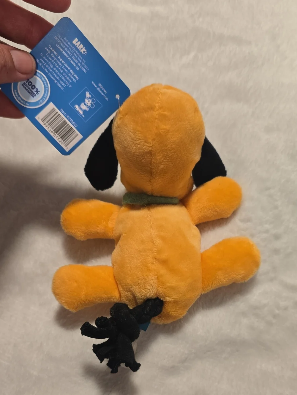Bark Disneys Pluto  Orange & Black Plush Dog Toy Size Small 0-20 Pounds NWT